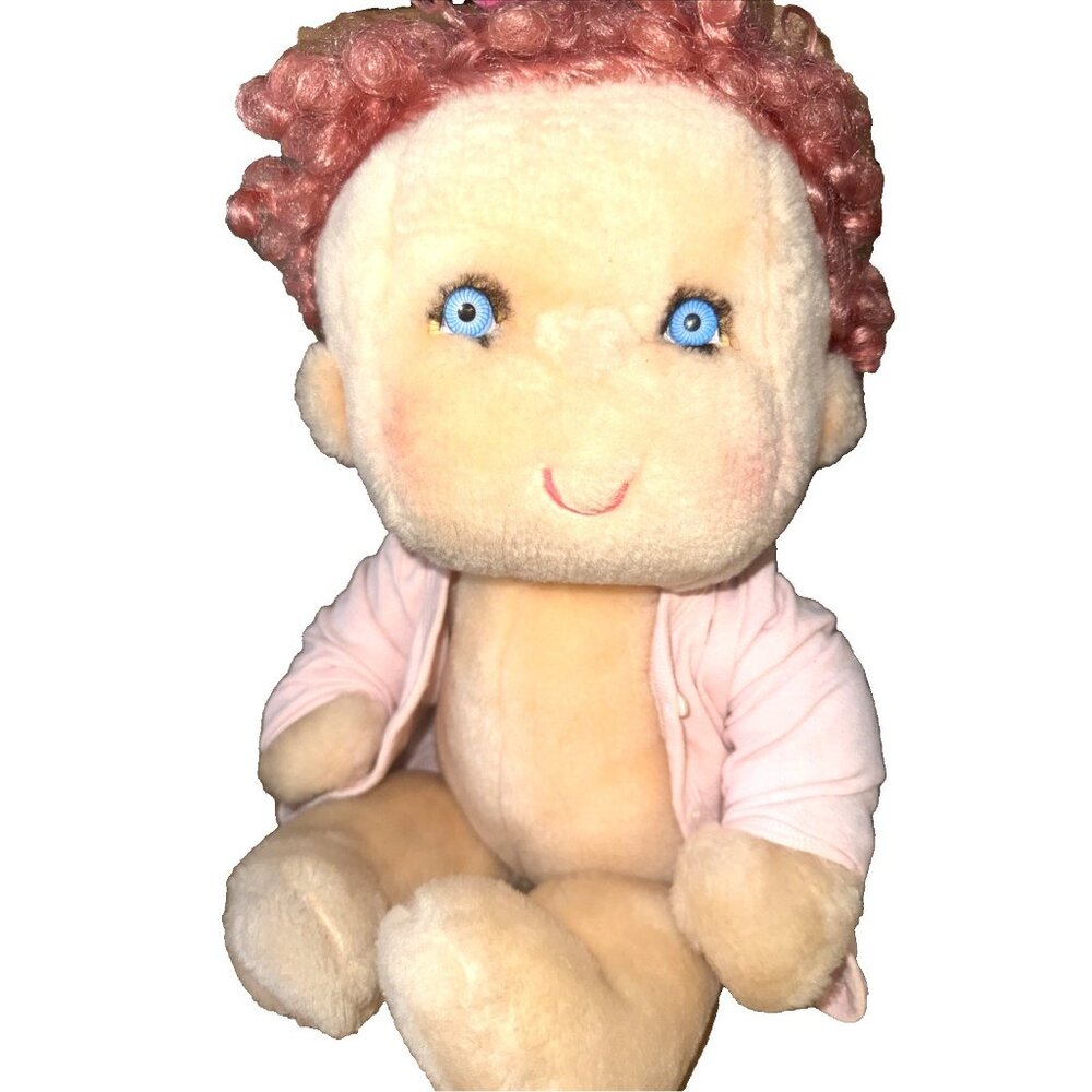 Vintage 1985 Kenner Hugga Bunch Huggins 18” Huggins Plush Doll Pink Hair Blue ey
